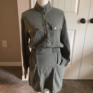 🌟 Line & Dot Shirt Dress - Size M🌟